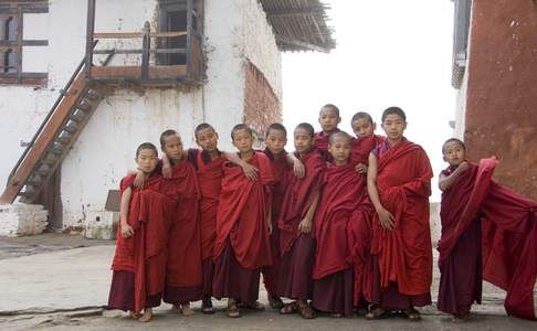 Novicen in dzong-klooster
