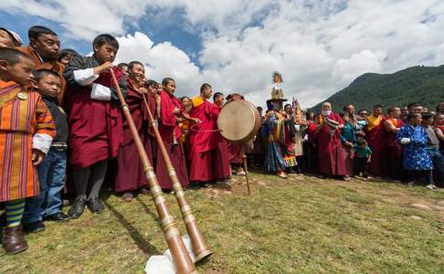 Een lokaal festival in Bhutan