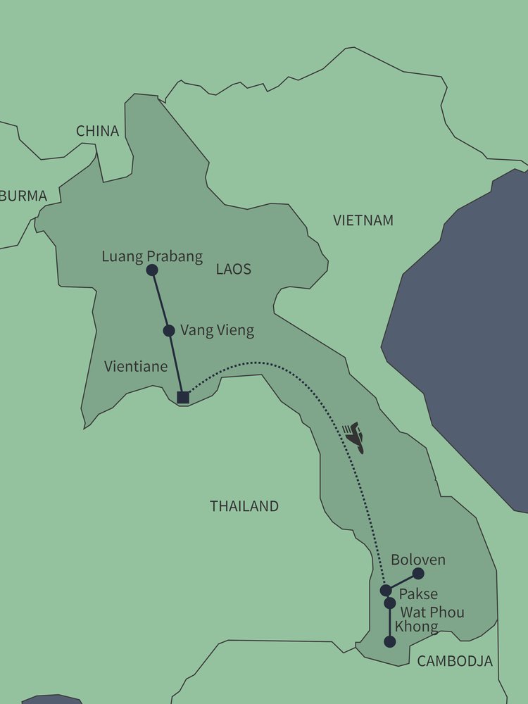 Routekaart van Het beste van Laos