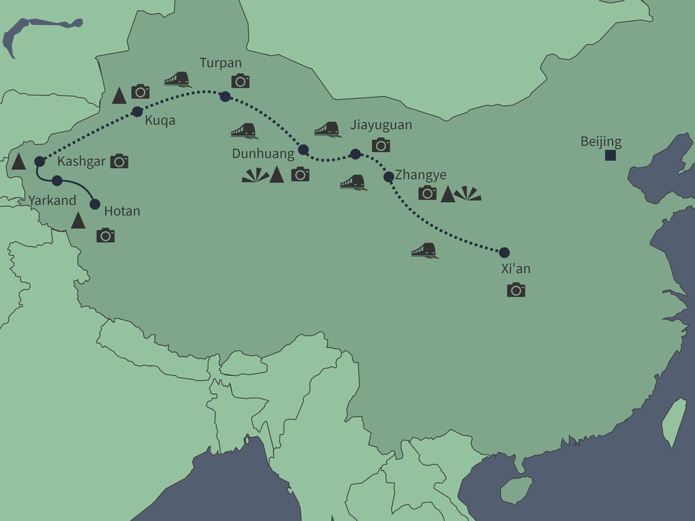 Routekaart van De Chinese Zijderoute