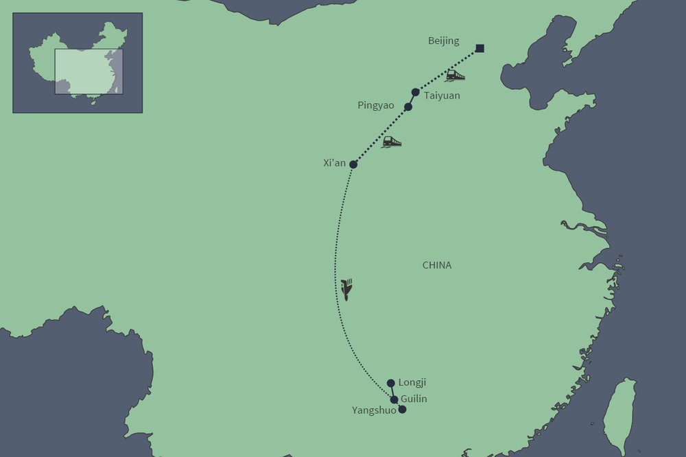 Routekaart van Keizers en Karstbergen