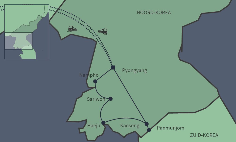 Routekaart van Mysterieus Noord-Korea