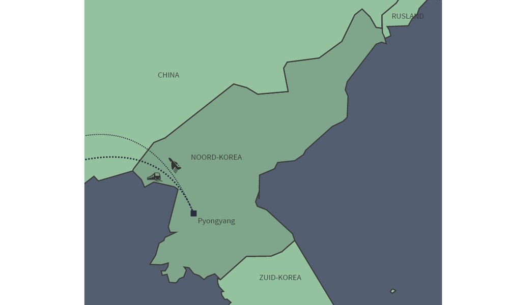 Routekaart van Per trein naar Pyongyang