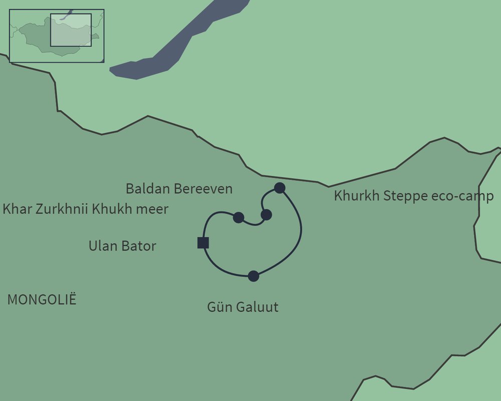 Routekaart van Onbekend Oost-Mongolië