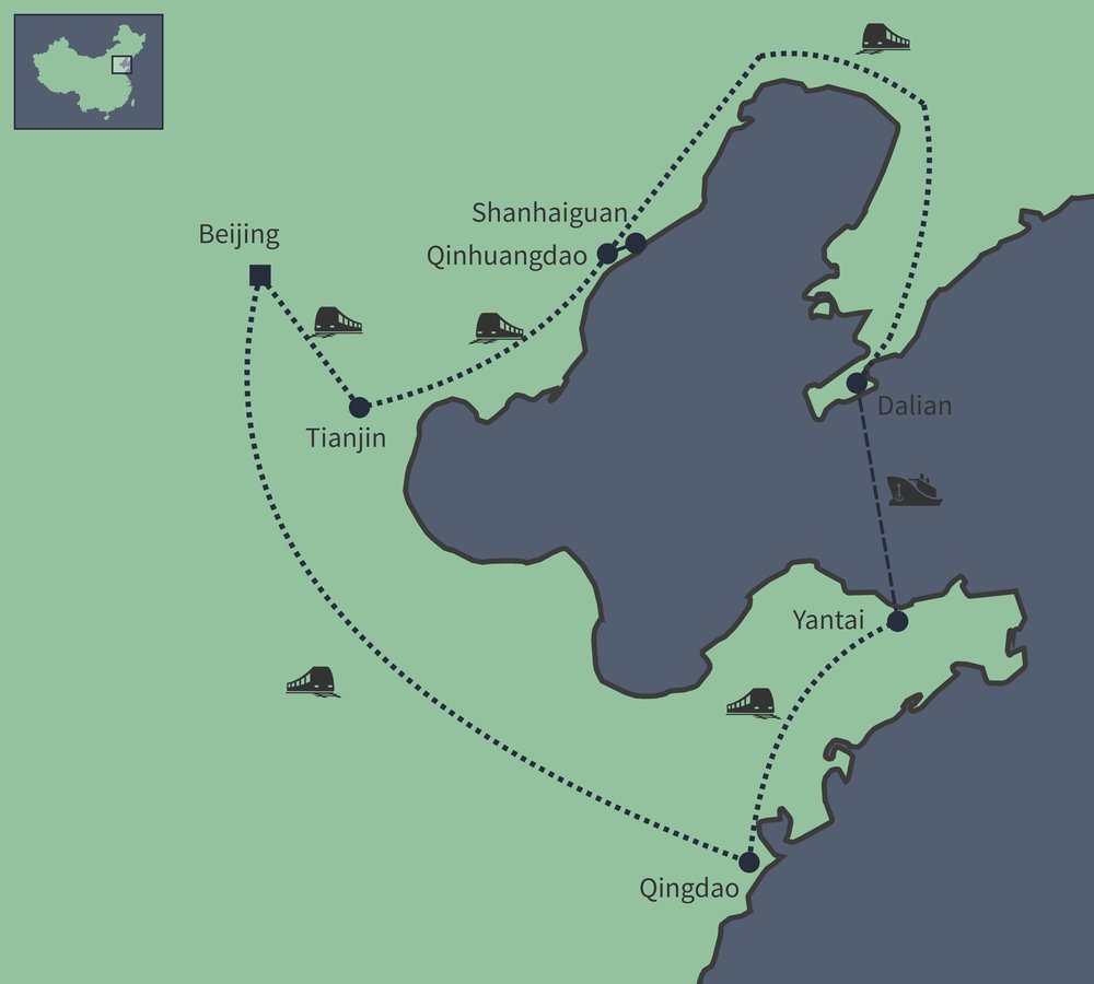 Routekaart van Wijn en bier proeven aan de Gele Zee