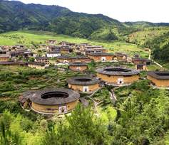 De 'tulou' fortwoningen in Fujian