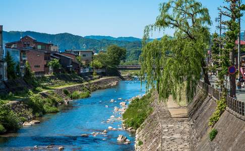 Takayama gelegen in de Japanse Alpen