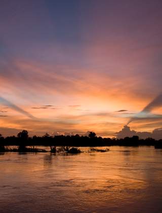 Zonsondergang Laos