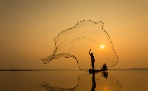 Vissers op het Inle Meer