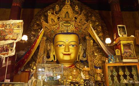 Tibet, boeddhabeeld in Drepung