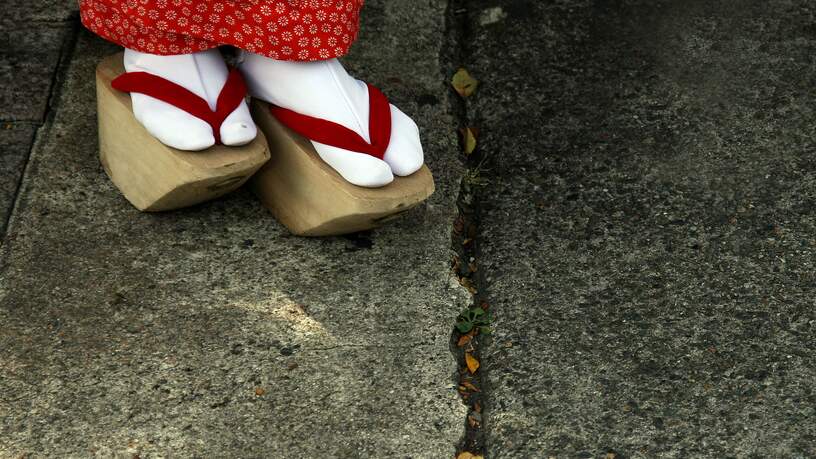 Japanse slippers, even wennen