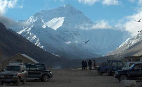 Tibet, de Mount Everest vanuit Rongbuk