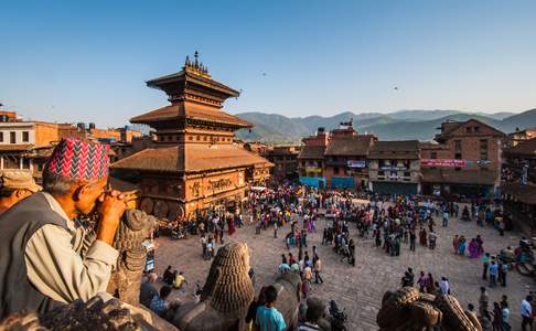 Een mooi uitizicht over de Bhaktapur tempels