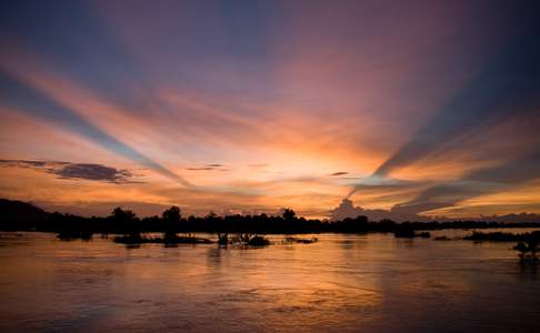 Zonsondergang Laos