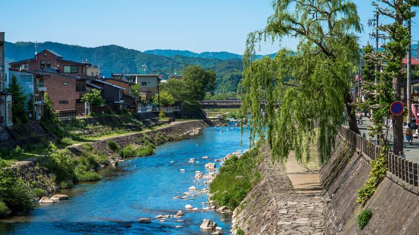 Takayama gelegen in de Japanse Alpen