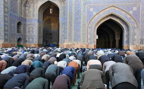 Het vrijdaggebed in de Imam moskee, Isfahan