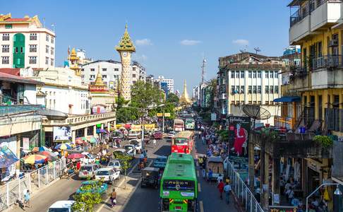 Straatbeeld Yangon