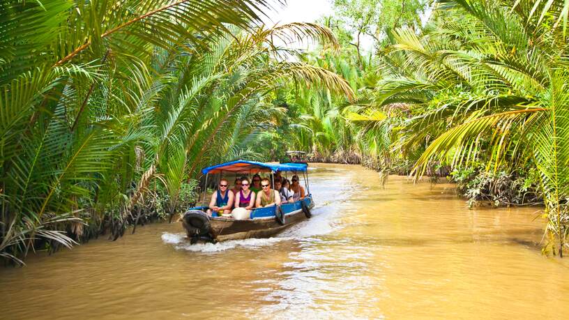 De Mekong Delta verkent u het beste per boot