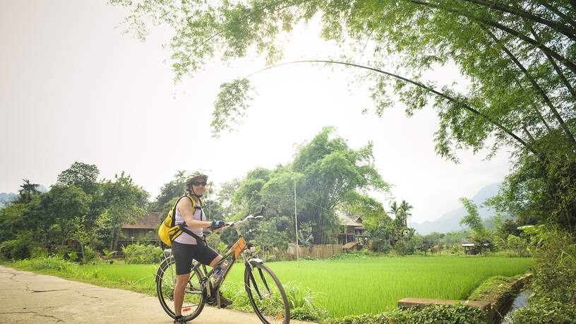 De omgeving van Mai Chau verkennen per fiets
