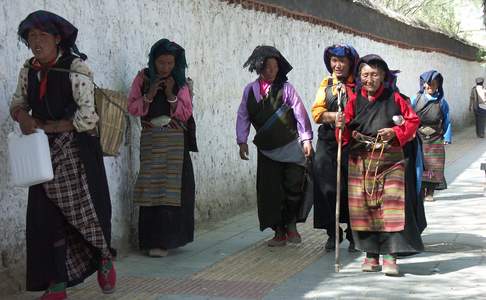 Tibet, Shigatse, pelgrims