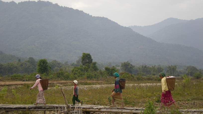 Het platteland in Myanmar