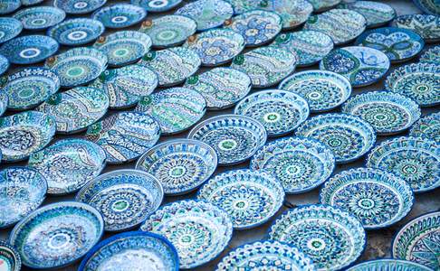 Oezbekistan, heel veel blauw keramiek