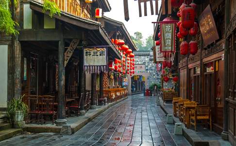 Oude gezellige straatjes in Chengdu