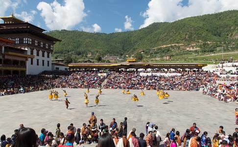 Festival in de Tashichho Dzong in Thimpu