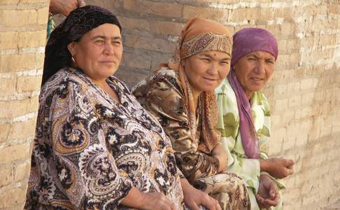 Ontmoeting op straat in Khiva