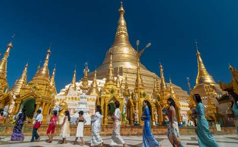 De Shwedagon pagode in Yangon