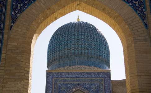 Een van de koepels van de Bibi Khanum Moskee, Samarkand